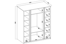 Szafa Kaja 2F 2 lustra 3S EV-BL – elegancka i pojemna garderoba