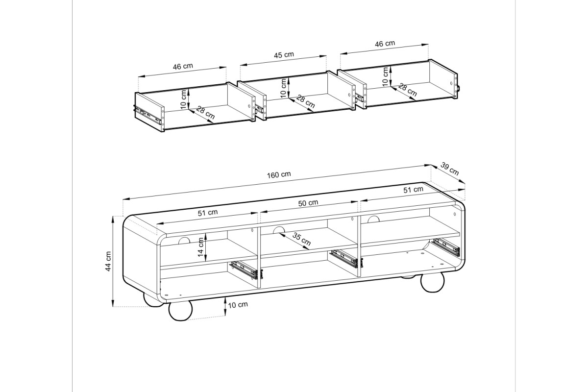 Szafka RTV160 Velisse – nowoczesny design do salonu